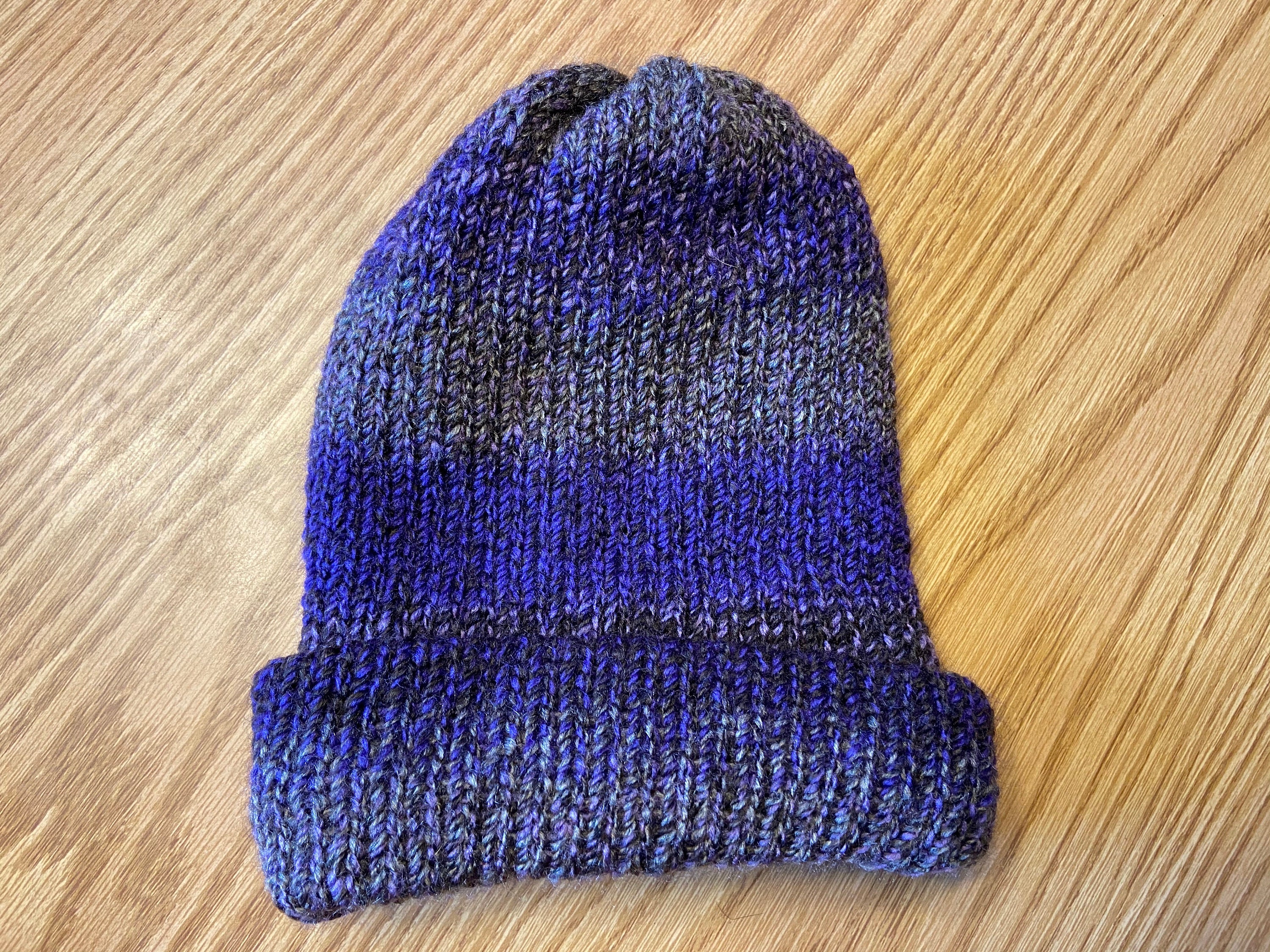 Soft Grey and Purple Knit Hat - Etsy 