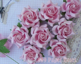 25 Pcs. Mulberry Paper Rose Flower 40 mm for  Embellishment, Crafts, DIY  and Art projects!