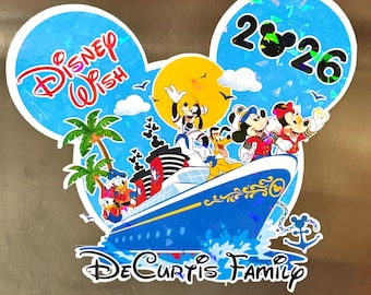 Custom Disney Cruise Door Magnet | Personalized Family Cruise Magnet  Holographic or Standard Laminate