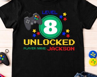 Personalized Gamer Birthday Shirt | Custom Name & Age