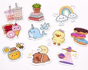 Matte Sticker Pack, Kawaii Journal Stickers