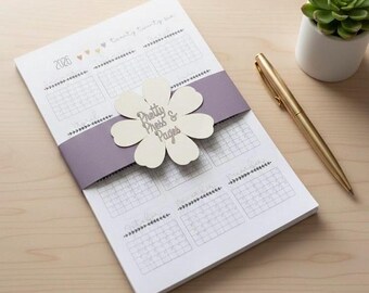 Boho Notepad | tear away pages | mental health check-in, meal planner, birthday tracker | daily reflection