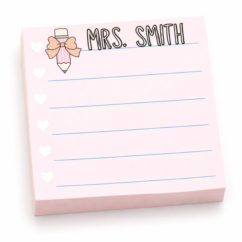 Personalized Teacher Note Pad | Custom Teacher Name - Etsy