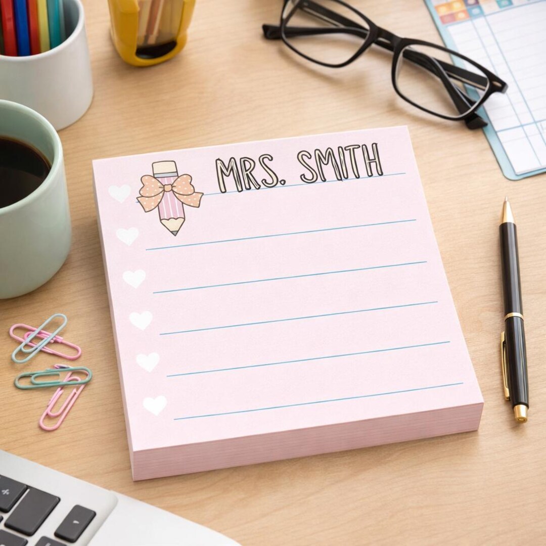 Personalized Teacher Note Pad | Custom Teacher Name - Etsy