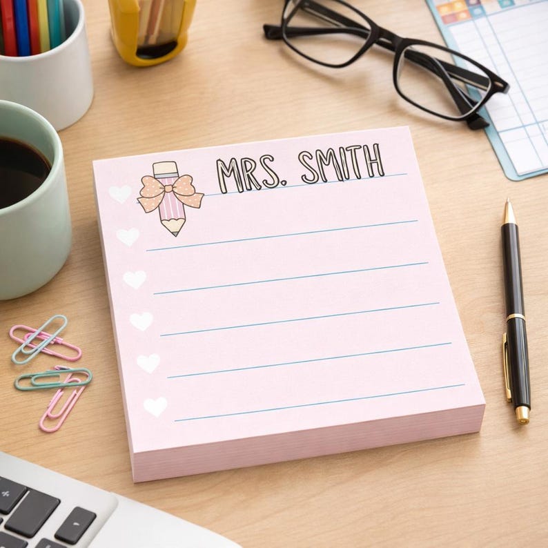 Custom Teacher Notepads Personalized Teacher Note Pad | Custom Teacher Name - Etsy