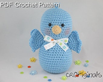 Crochet Stuffed Bird, Amigurumi Pattern, Stuffed Bird Pattern, Crochet Blue Bird, Amigurumi Bird Pattern