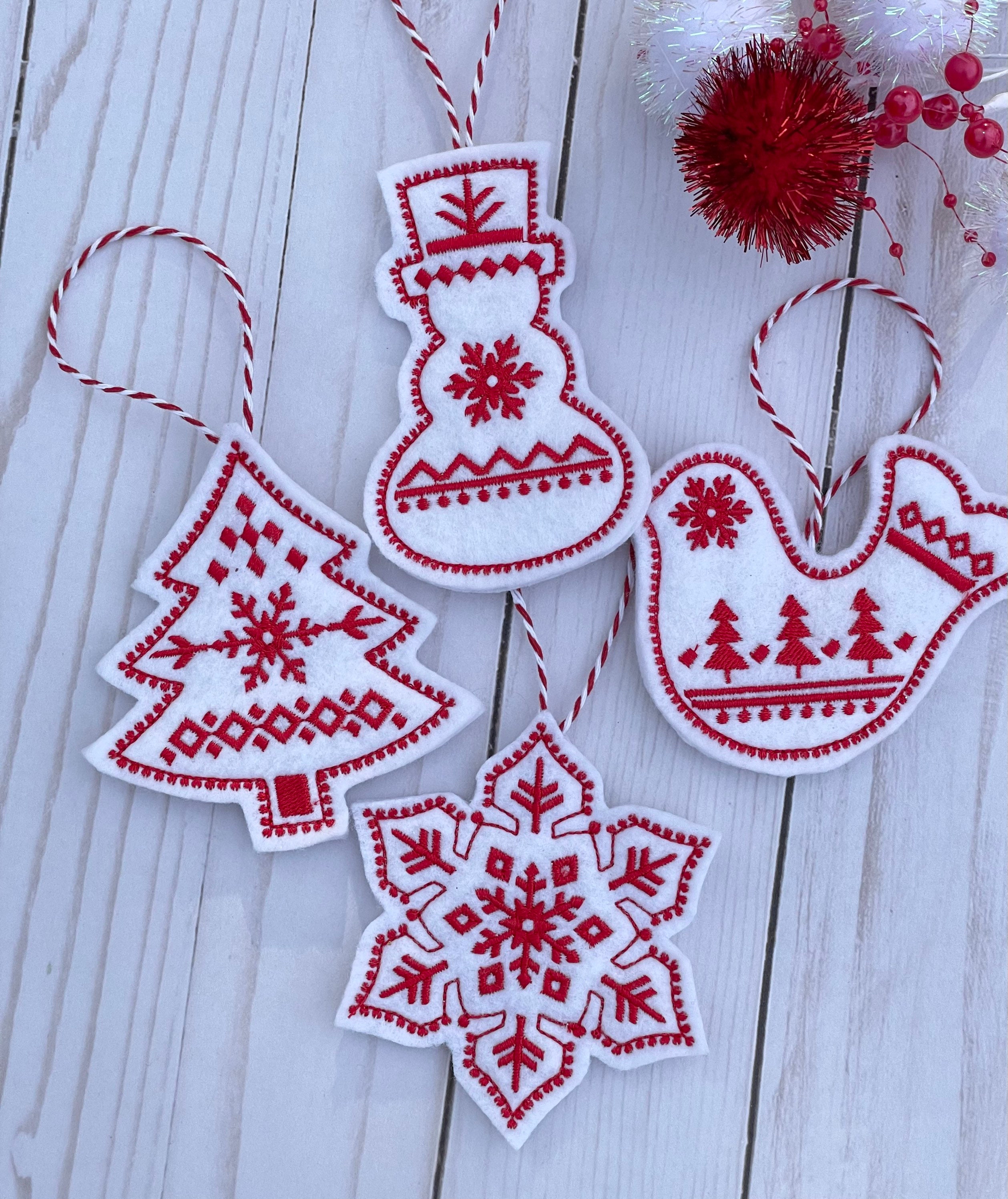 Nordic Folk Art Felt Christmas Ornament – Tilly & Puffin