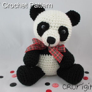 Panda Bear Crochet Pattern, Amigurumi Pattern, Crochet Stuffed Panda Bear Pattern, Teddy Bear Amigurumi, Stuffed Animal Bear Pattern image 1