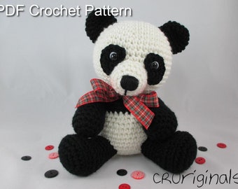 Panda Bear Crochet Pattern, Amigurumi Pattern, Crochet Stuffed Panda Bear Pattern, Teddy Bear Amigurumi, Stuffed Animal Bear Pattern