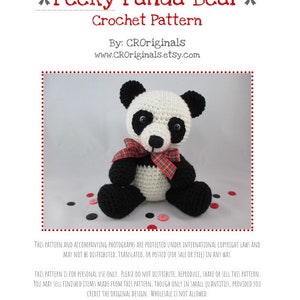 Panda Bear Crochet Pattern, Amigurumi Pattern, Crochet Stuffed Panda Bear Pattern, Teddy Bear Amigurumi, Stuffed Animal Bear Pattern image 2