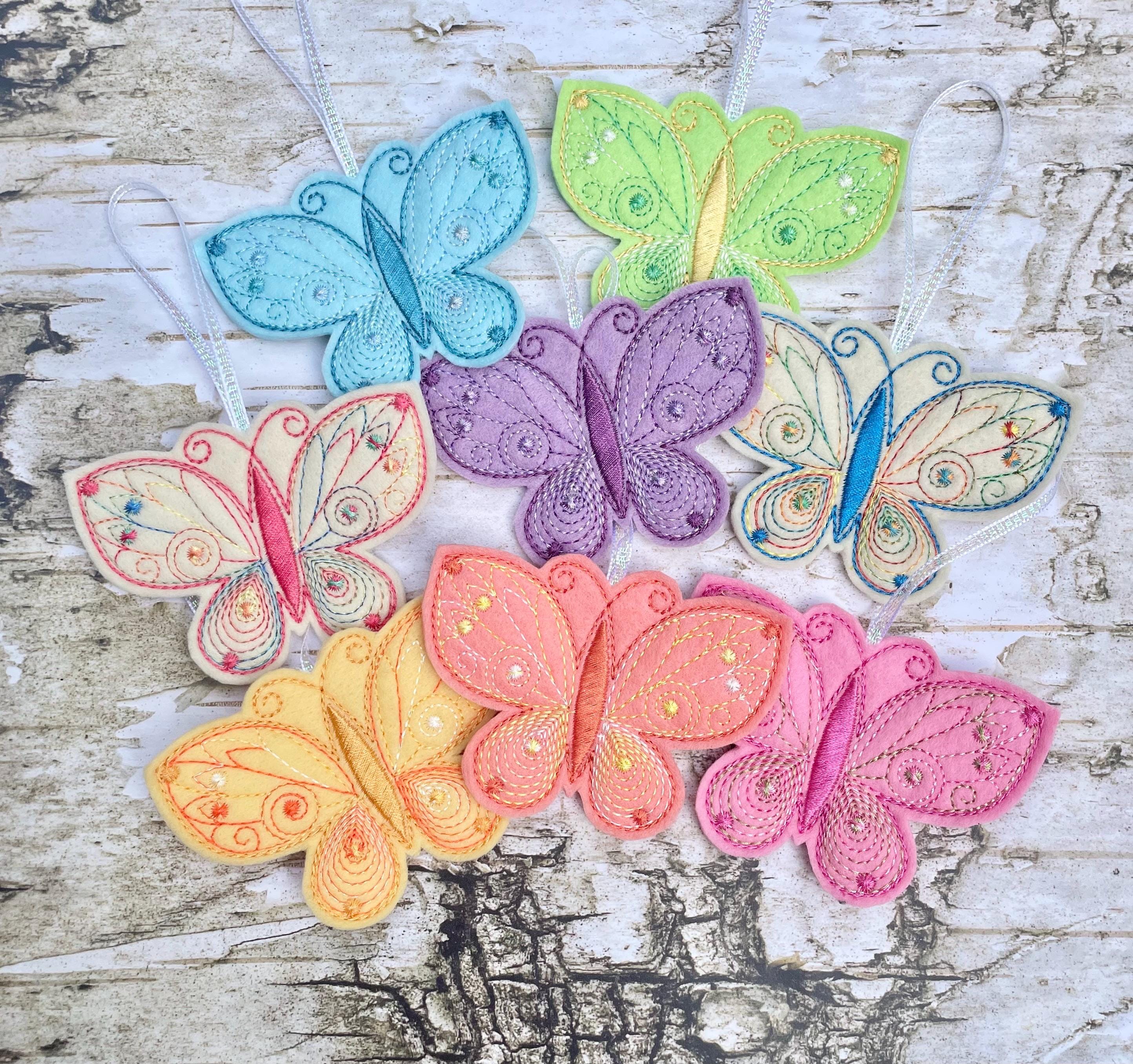 Summer Ornaments, Butterfly Ornament, Felt Butterfly Decoration,  Spring Ornaments, Mobile Components, Garden Decor, Weather Resistant