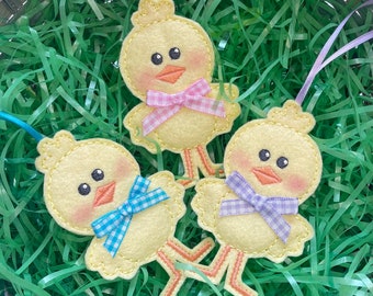 Easter Decorations, Felt Chick Ornament, Felt Easter Chick, Easter Tree Ornament