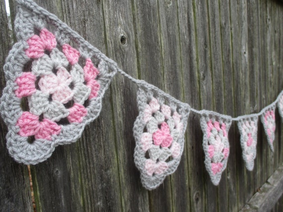 pink and grey bunting for nursery