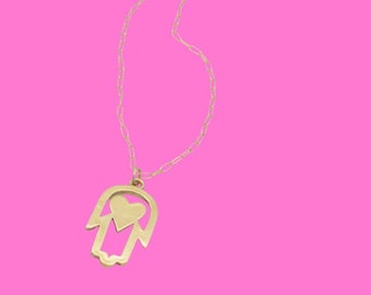 Heart Hamsa necklace