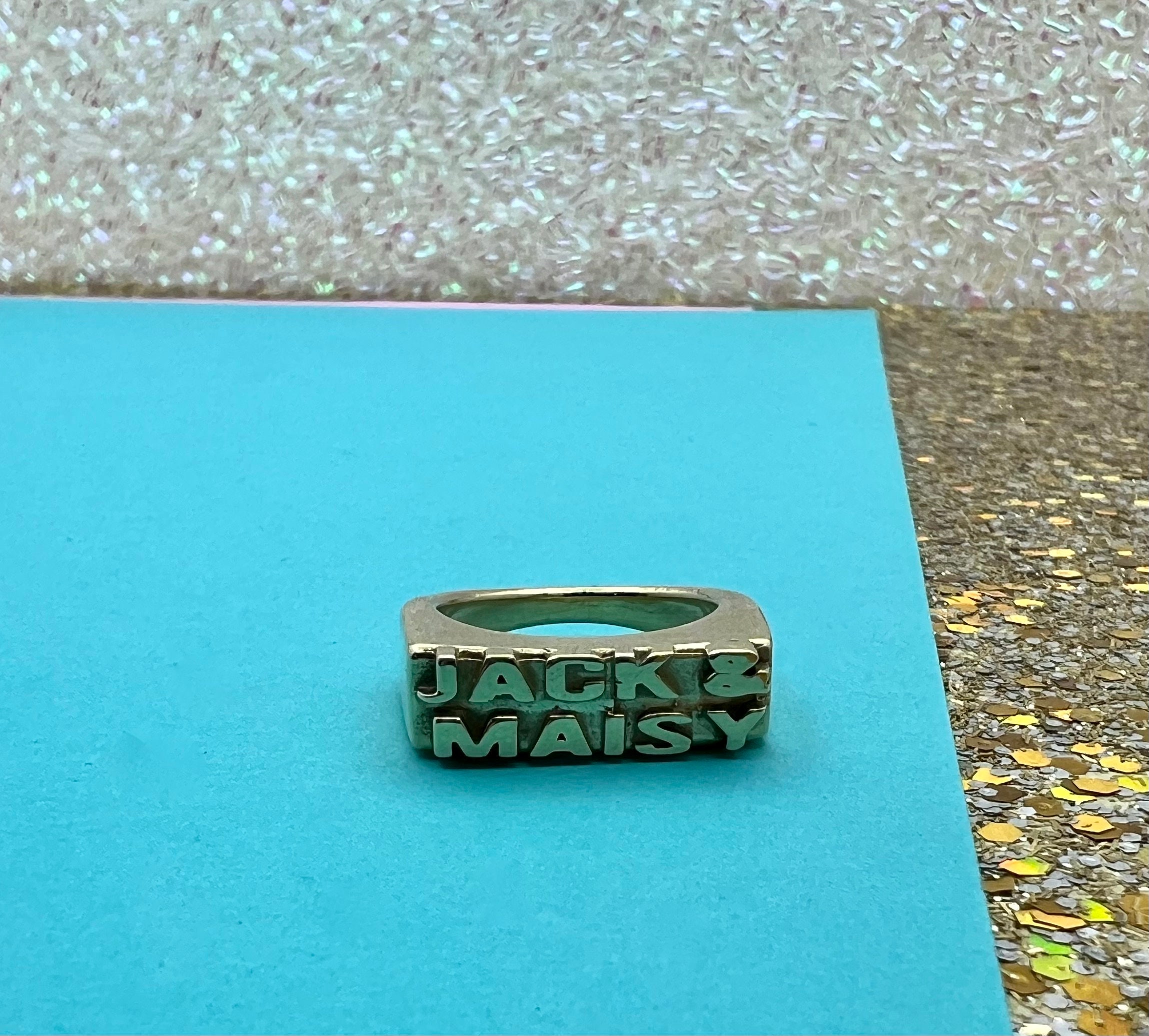 CUSTOM Word Ring - Handmade Metal Ring in Jewelers Brass or Sterling ...