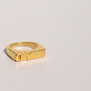 OY word ring - Handmade metal ring in jewelers brass or sterling silver - Custom sizes (full, .25, .5, .75) - Free US shipping