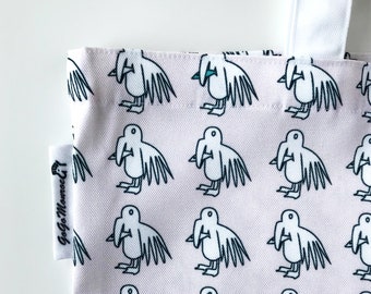 Tote Bag (Pelican Print), Reusable Bag, Shopping Bag, Grocery Bag, Beach Bag, Nursery Bag, Kid Tote Bag