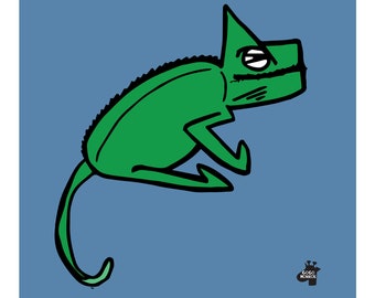 Cool Chameleon Art Print, Wall Decor
