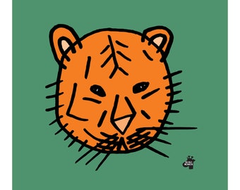 Trendy Tiger Art Print, Wall Decor