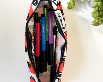 Pencil Case (Raccoon Print), School Supplies, Pencil Pouch, Art Supplies Pouch, Funny Pencil Case, Funny Animals