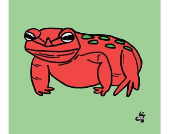 Funny Frog Art Print, Wall Decor