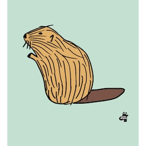 Busy Beaver Art Print, Wall Decor