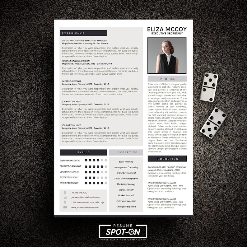A Lasting impression Resume/CV design template Free Cover Etsy