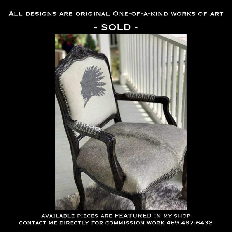Western Cowhide Accent Chair,grey Sold Etsy