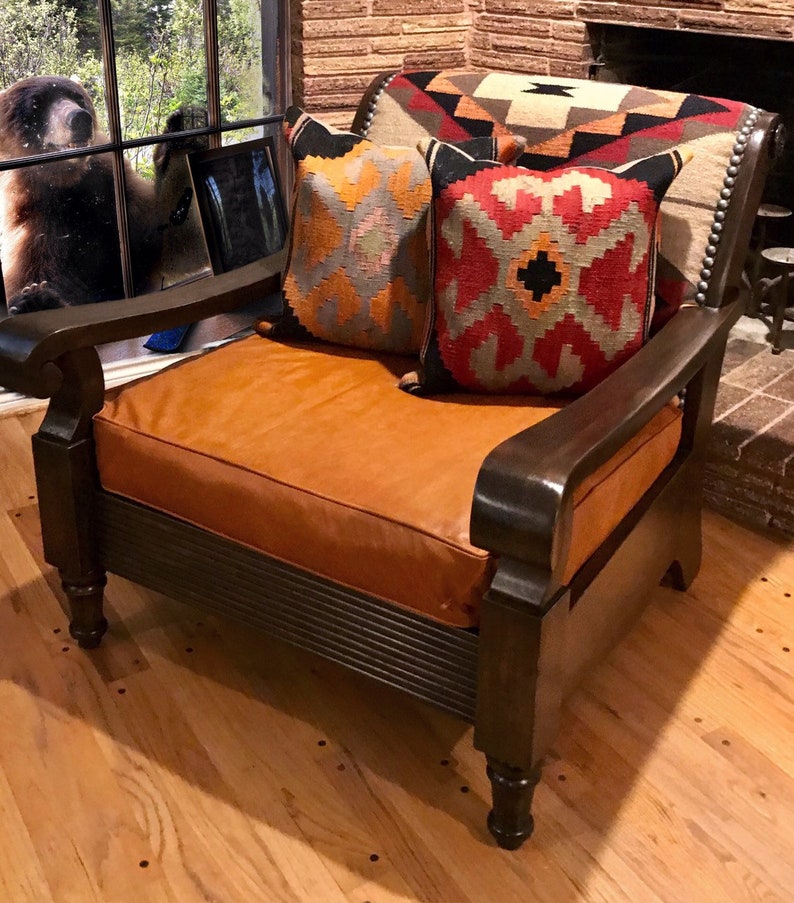 SOLD Rustic leather chair Etsy