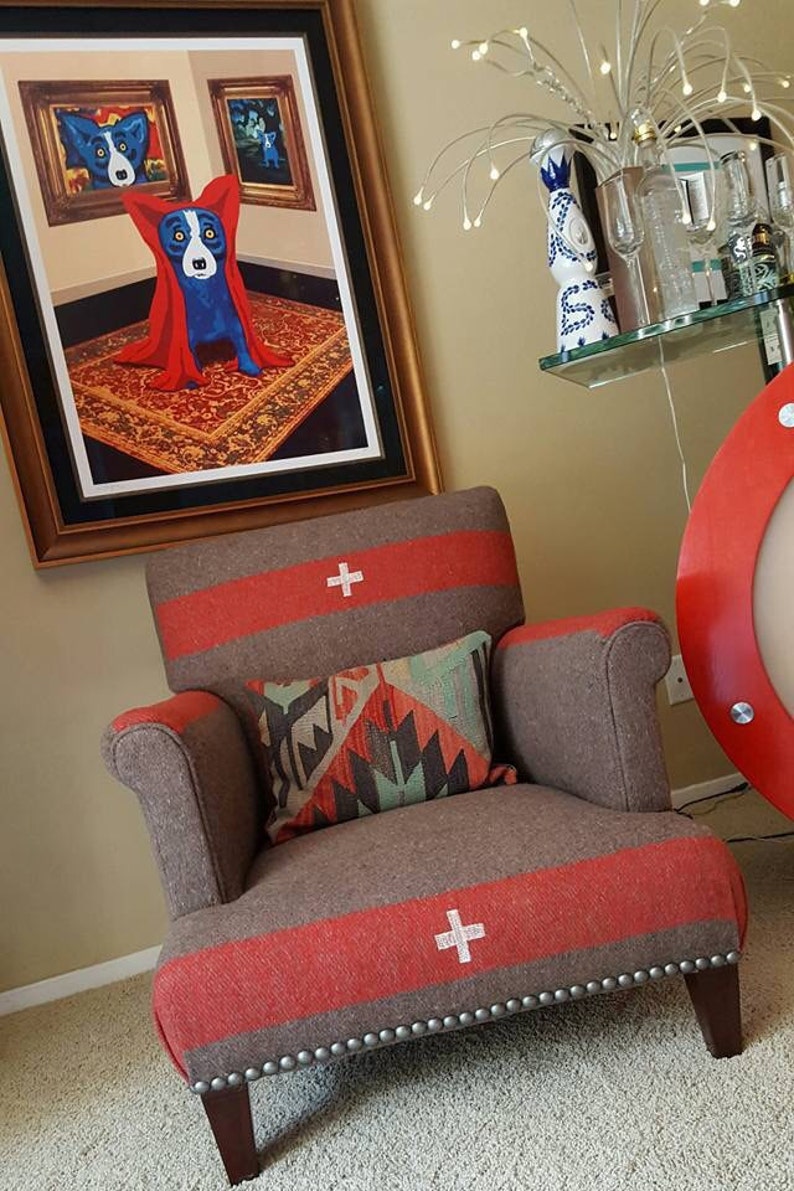 Swiss Army Wool War Blanket Chair Design Etsy