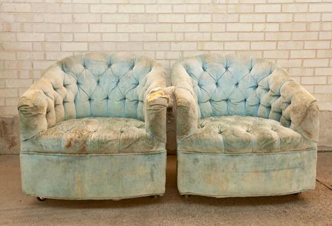 Turquoise Leather Swivel Chairs Sold Etsy