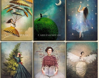 Catrin Welz-Stein Postkarten-Set mit 6 einzigartigen Illustrationen