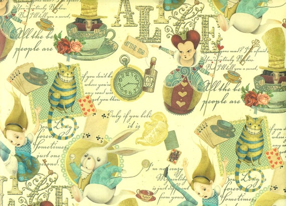 Alice in Wonderland Wrapping Paper Alice in Wonderland