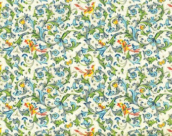 Birds of Paradise-Florentine paper with golden Print, Italy