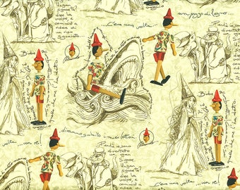 Pinocchio-Florentine paper with golden Print, Italy