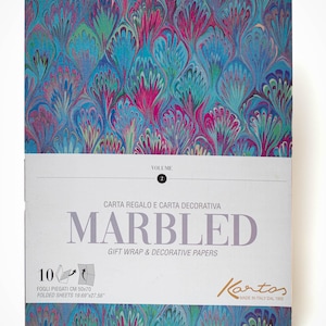 Marbled - Kartos Geschenkpapierbuch mit 10 Bögen Marmormotive