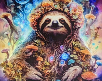 Magical Sloth Poster (20x20 inch print)