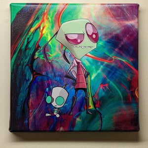 Lona impressa do invasor Zim e Gir