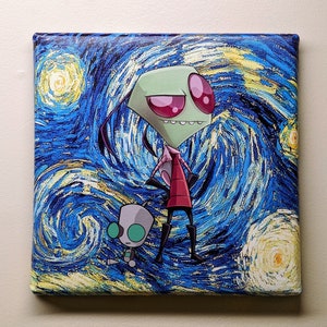 Lona estampada cruzada de Invader Zim y Gir