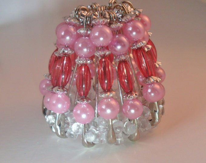 Beaded Night Light Lampshade Pink Pearl Translucent Pink Etsy