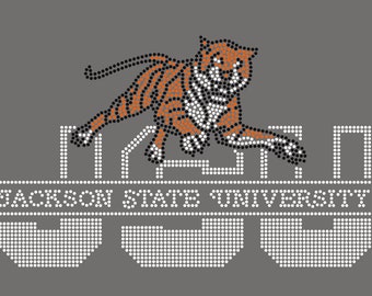 Jackson State University "JSU" Rhinestone Heat Transfer