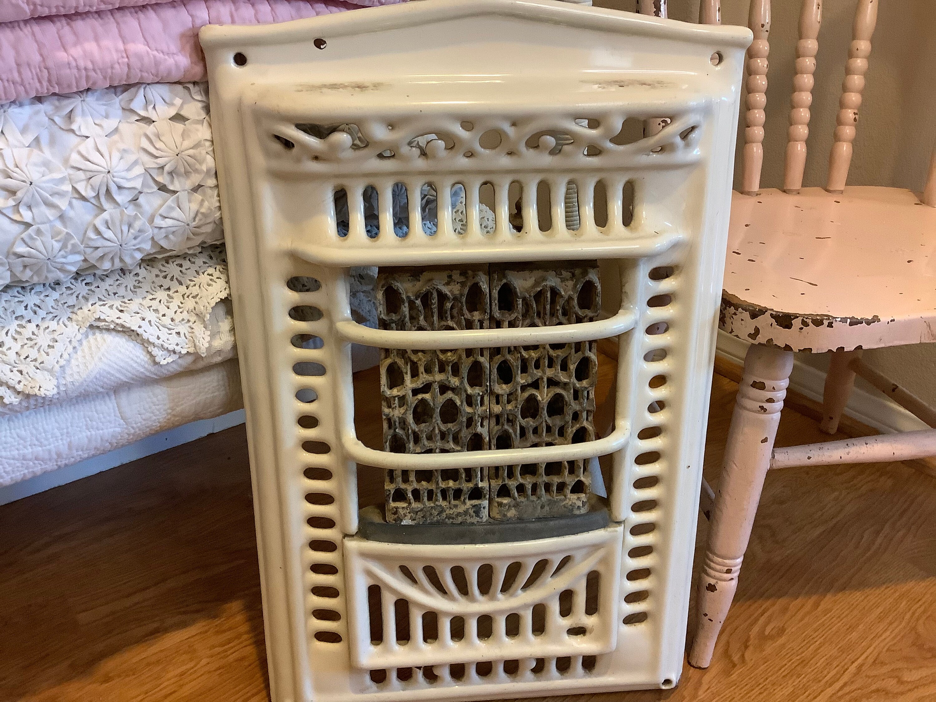 Antique Creamy White With Roses Antique Metal Cast Iron Heater - Etsy UK