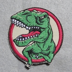 T-Rex Dinosaur embroidered patch, iron on, kids, jeans, backpack, applique, children&#39;s, Jurassic