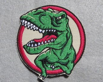 T-Rex Dinosaur embroidered patch, iron on, kids, jeans, backpack, applique, children's, Jurassic