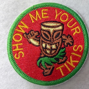 Tiki, Show me your Tiki&#39;s, iron on, Patch, embroidery, island, beach, summer, vacation