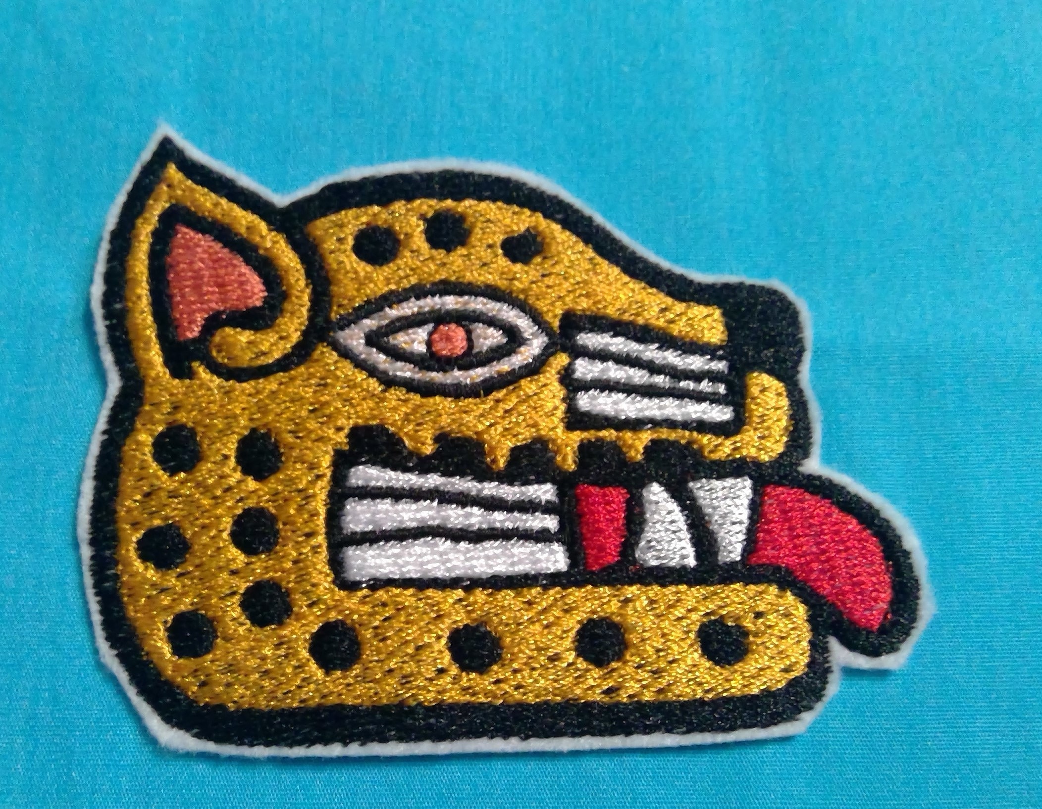 Best selling, Mayan patch, Mexican Balam totem, symbol, Jungle cat, embroidery, iron on, Yucatan