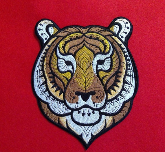 Tiger Patch, Extra Large, Iron On, Patches for Jackets, Jungle