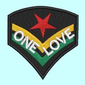Rasta army patch, iron on, Jamaica, Islands, embroidery, Caribbean, One Love
