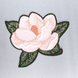 Magnolia, flower, tree, bloom, Louisiana, velvet, iron on patch, flowers, embroidery