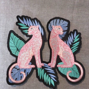 Jaguar, xlarge iron on patch, Mexico, Mayan, Central America, jungle cat, Balam